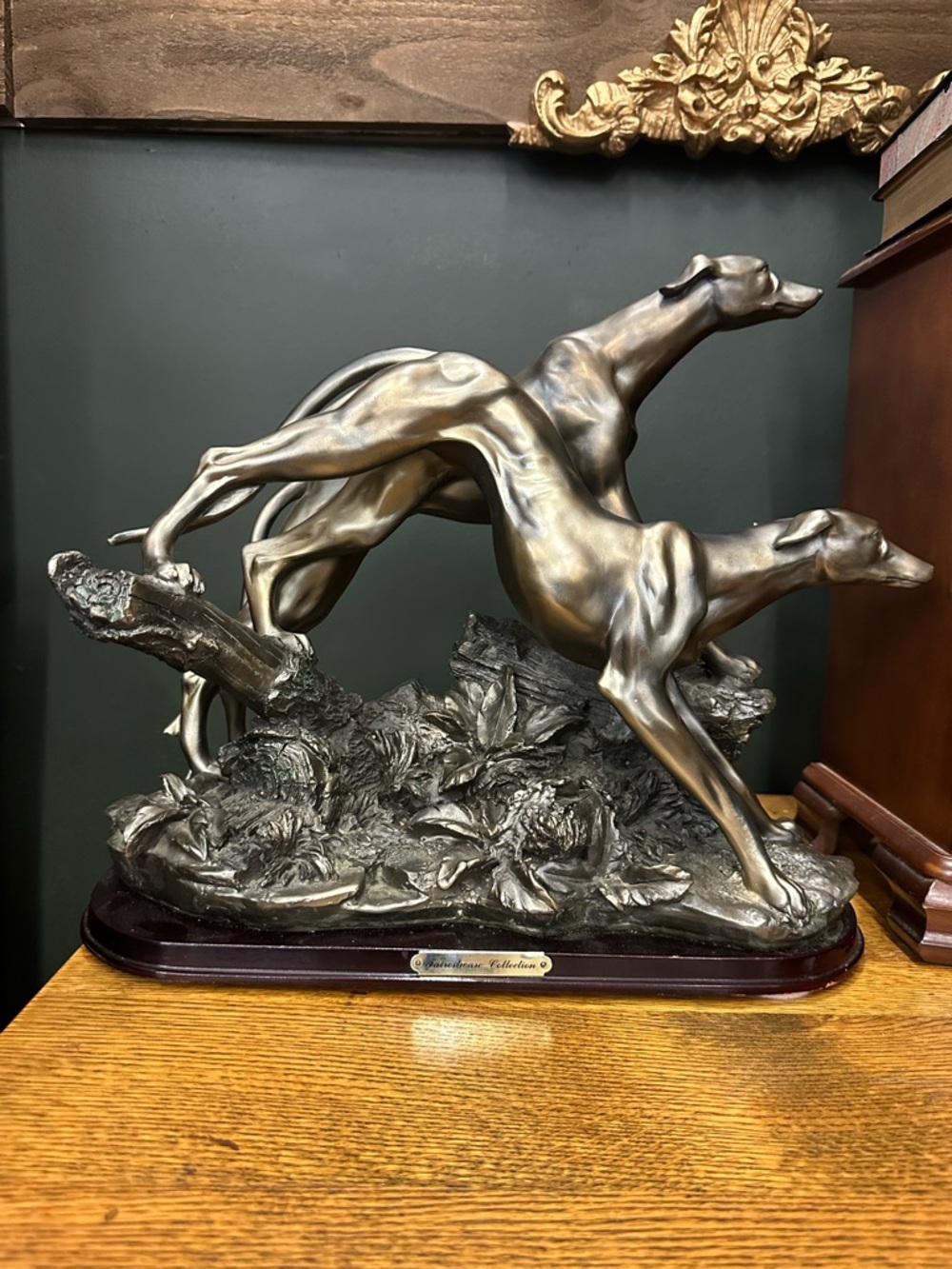 Vintage Greyhound Dogs Sculpture Fairestware Collection Hunting Scene Statue